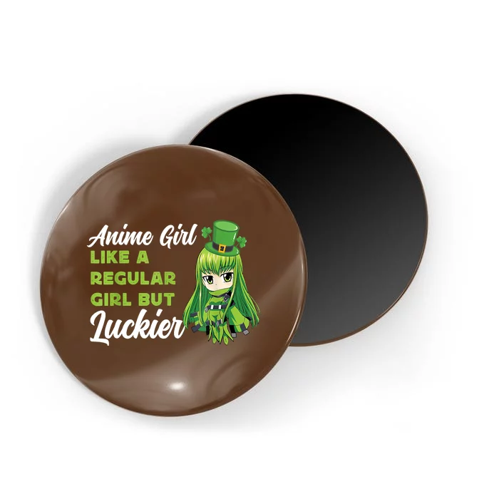 Anime Girl Like A Regular Girl But Luckier St Patrick's Day Magnet