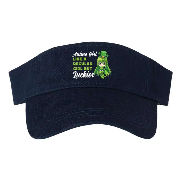 Anime Girl Like A Regular Girl But Luckier St Patrick's Day Valucap Bio-Washed Visor