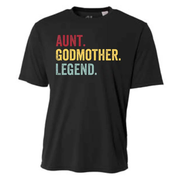 Aunt Godmother Legend Retro Vintage Funny Auntie Mothers Day Cooling Performance Crew T-Shirt