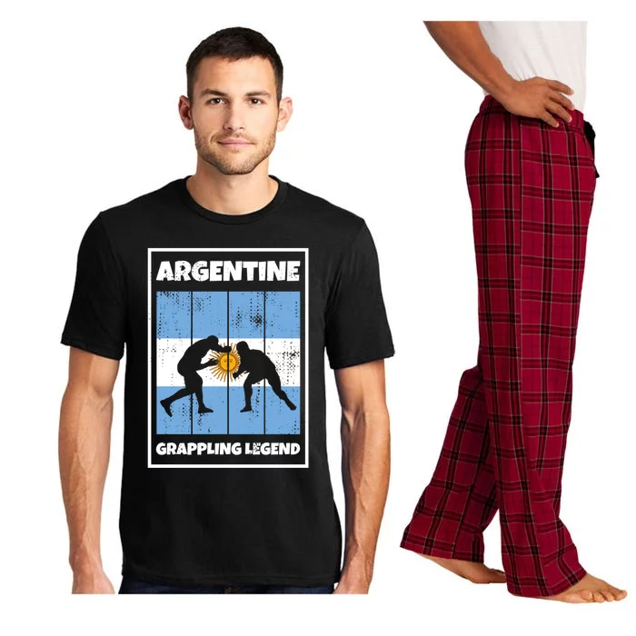 Argentine Grappling Legend With Flag For Argentina Grappling Funny Gift Pajama Set