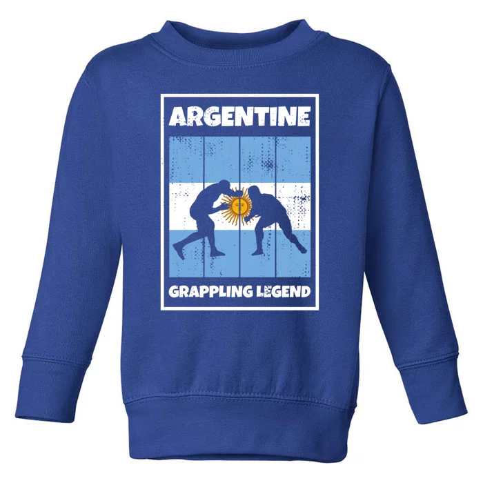 Argentine Grappling Legend With Flag For Argentina Grappling Funny Gift Toddler Sweatshirt