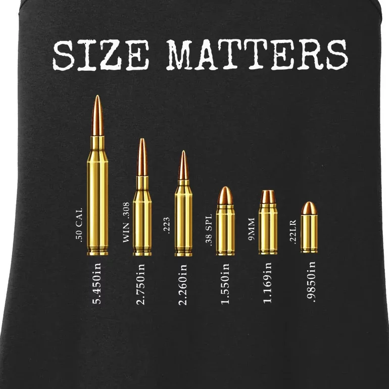 Ammo & Gun Lover  Size Matters Bullets & Caliber Ladies Essential Tank