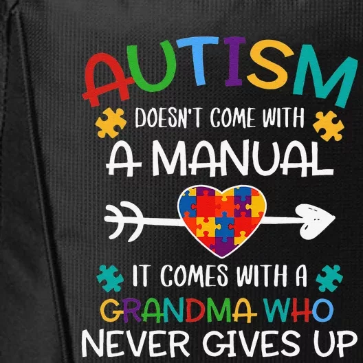 Autism Grandma Love Autistic Autism Awareness Puzzle City Backpack