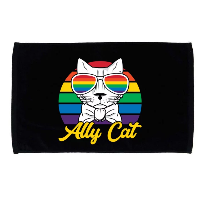 Ally Gay Lgbtq Lgbt Ally Cat Pride Month Straight Gift Microfiber Hand Towel