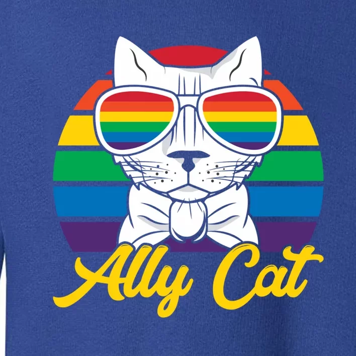 Ally Gay Lgbtq Lgbt Ally Cat Pride Month Straight Gift Toddler Sweatshirt