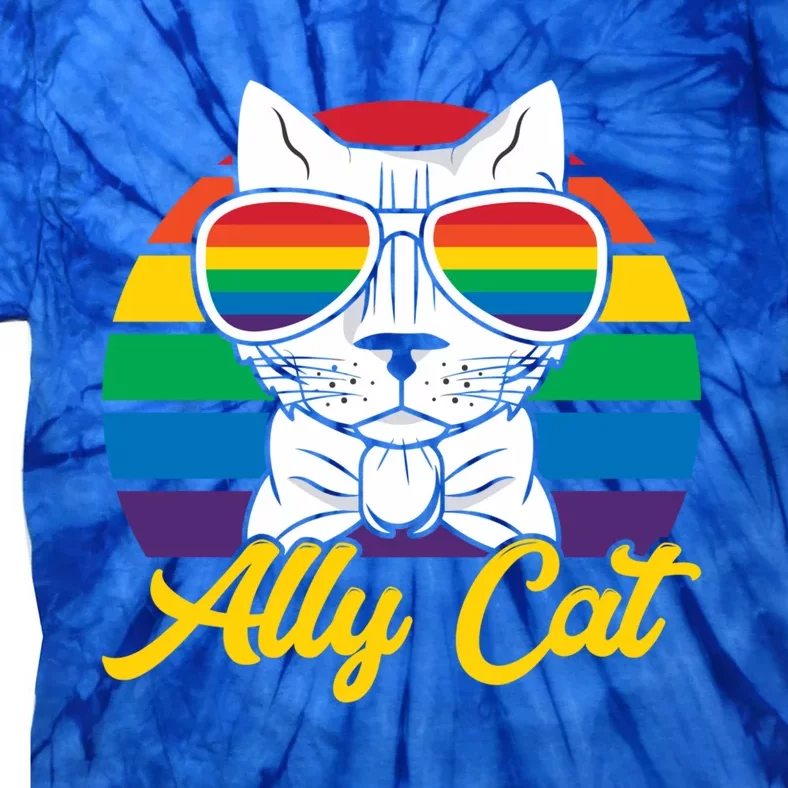 Ally Gay Lgbtq Lgbt Ally Cat Pride Month Straight Gift Tie-Dye T-Shirt