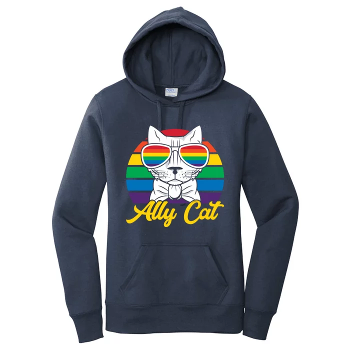 Ally Gay Lgbtq Lgbt Ally Cat Pride Month Straight Gift Women's Pullover Hoodie