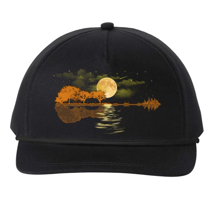 Acoustic Guitar Lake Player Nature, Birthday, Christmas Gift Snapback Five-Panel Rope Hat