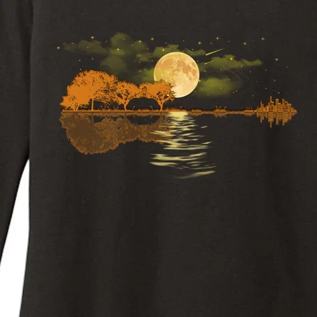 Acoustic Guitar Lake Player Nature, Birthday, Christmas Gift Womens CVC Long Sleeve Shirt