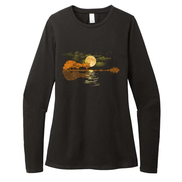 Acoustic Guitar Lake Player Nature, Birthday, Christmas Gift Womens CVC Long Sleeve Shirt