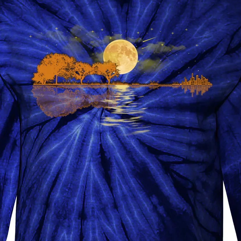 Acoustic Guitar Lake Player Nature, Birthday, Christmas Gift Tie-Dye Long Sleeve Shirt