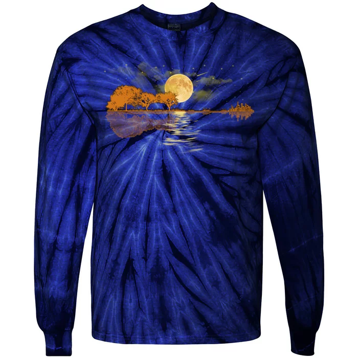 Acoustic Guitar Lake Player Nature, Birthday, Christmas Gift Tie-Dye Long Sleeve Shirt