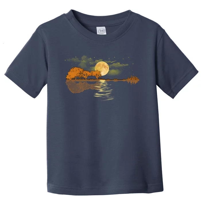 Acoustic Guitar Lake Player Nature, Birthday, Christmas Gift Toddler T-Shirt