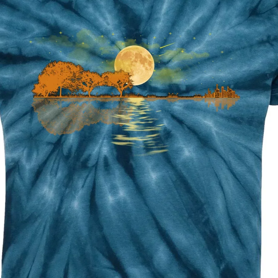 Acoustic Guitar Lake Player Nature, Birthday, Christmas Gift Kids Tie-Dye T-Shirt