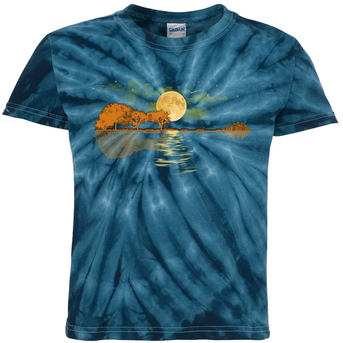 Acoustic Guitar Lake Player Nature, Birthday, Christmas Gift Kids Tie-Dye T-Shirt