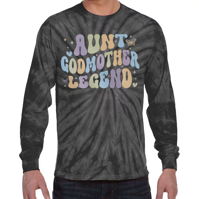 Aunt Godmother Legend Funny Godparent Tie-Dye Long Sleeve Shirt