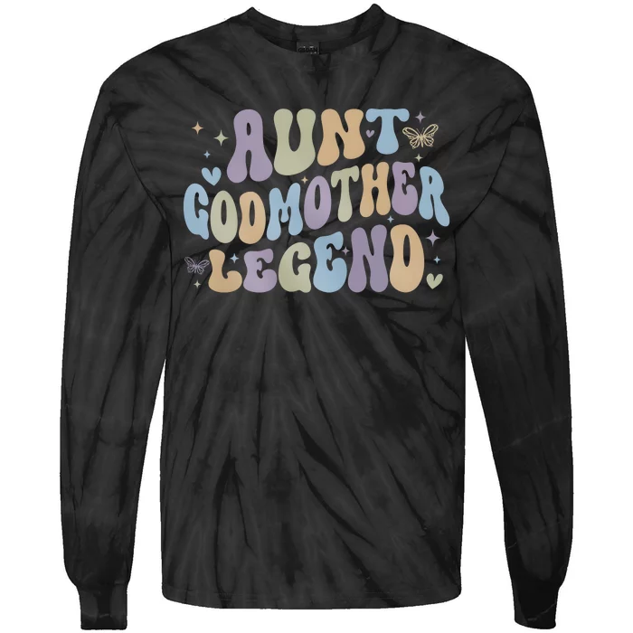 Aunt Godmother Legend Funny Godparent Tie-Dye Long Sleeve Shirt