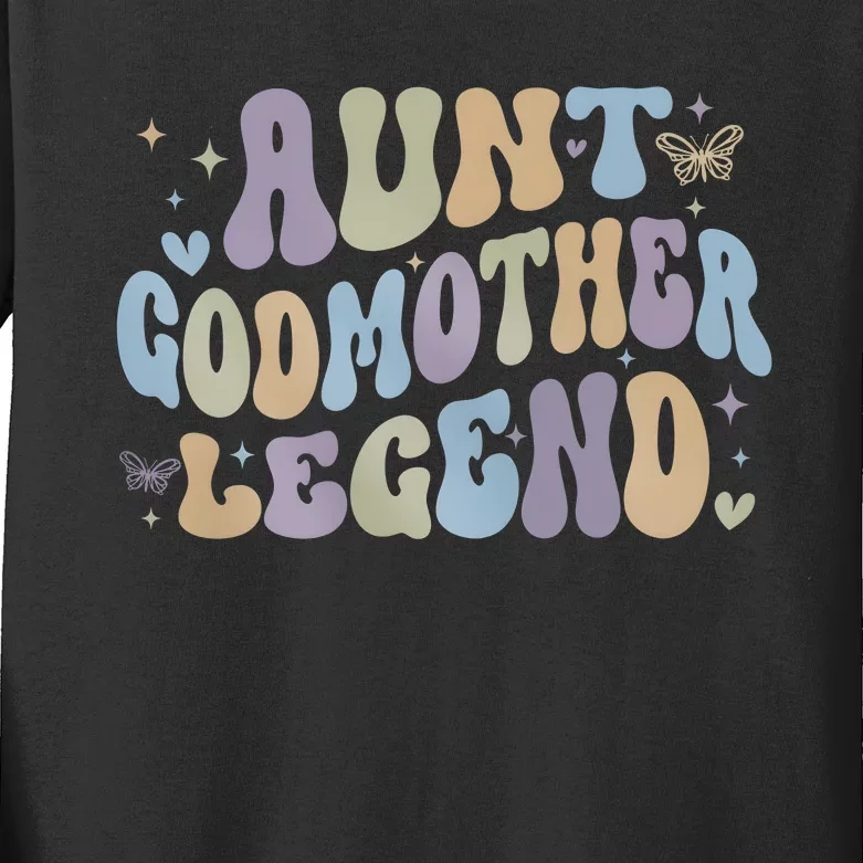 Aunt Godmother Legend Funny Godparent Kids Long Sleeve Shirt