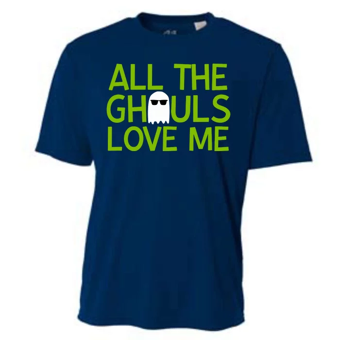 All Ghouls Love Me Funny Halloween Ghost Cooling Performance Crew T-Shirt