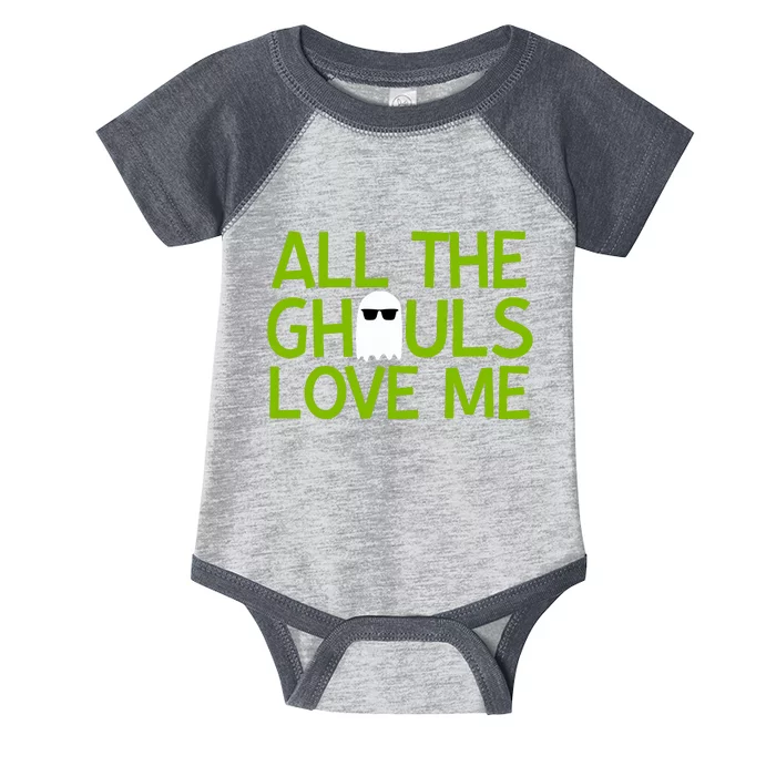 All Ghouls Love Me Funny Halloween Ghost Infant Baby Jersey Bodysuit