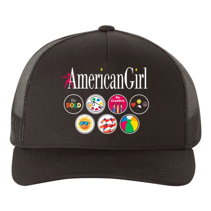 American Girl Logo & Grin Pins Yupoong Adult 5-Panel Trucker Hat