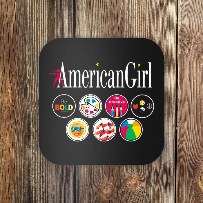 American Girl Logo & Grin Pins Coaster