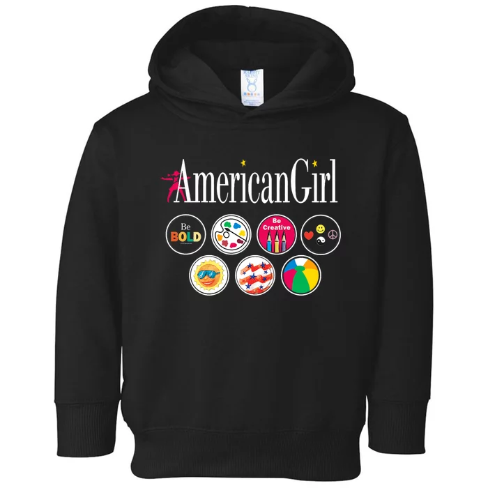 American Girl Logo & Grin Pins Toddler Hoodie