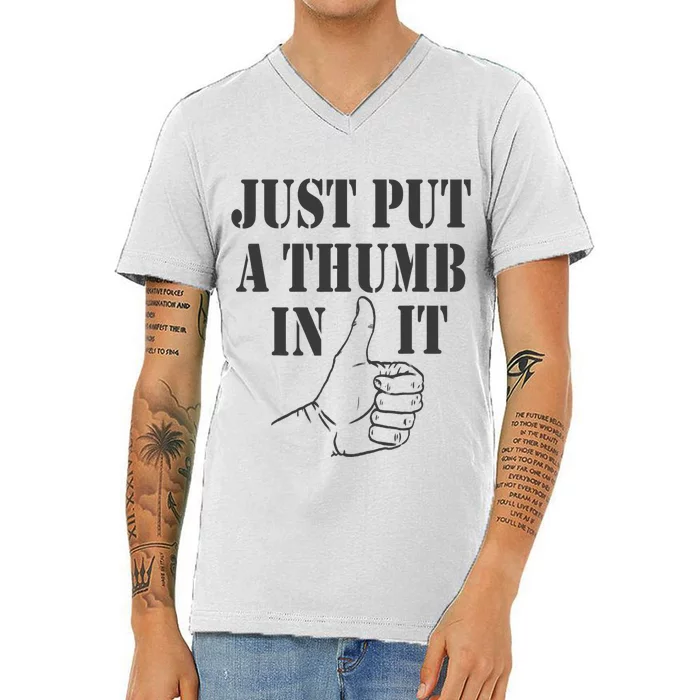 Ammo gun lovers just put a thumb in it V-Neck T-Shirt