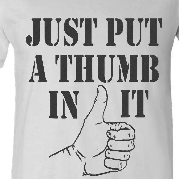 Ammo gun lovers just put a thumb in it V-Neck T-Shirt