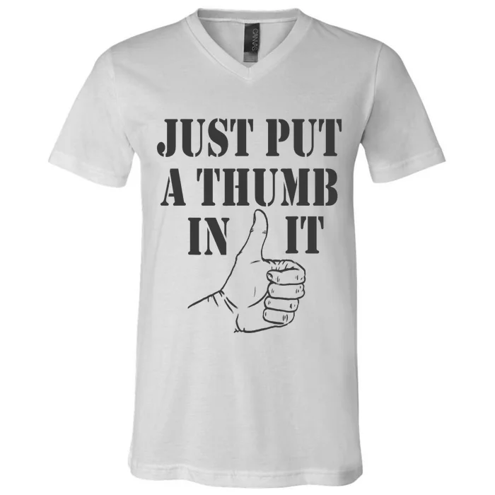 Ammo gun lovers just put a thumb in it V-Neck T-Shirt