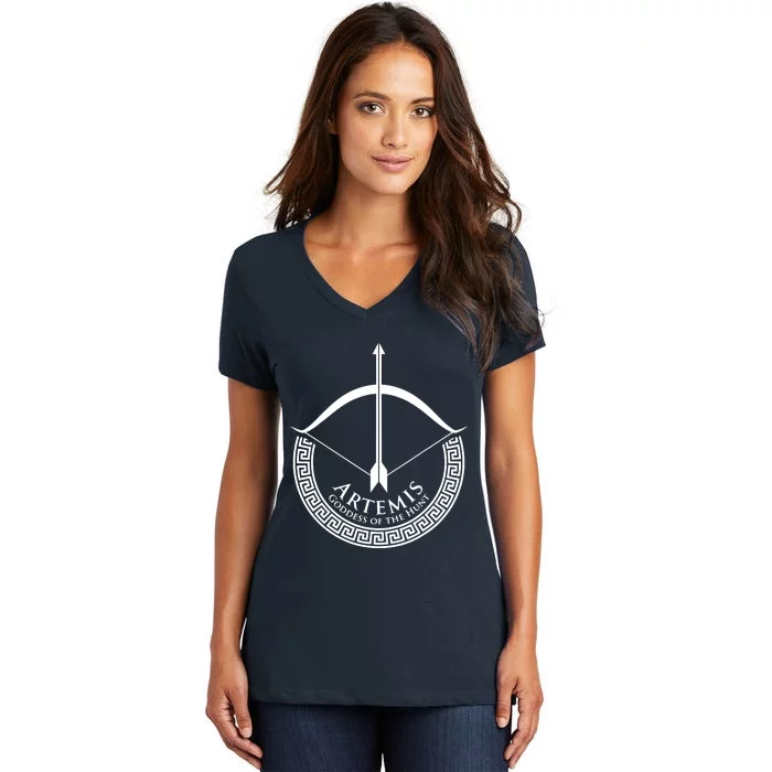 Ancient Greece Lovers Of Artemis Women's V-Neck T-Shirt