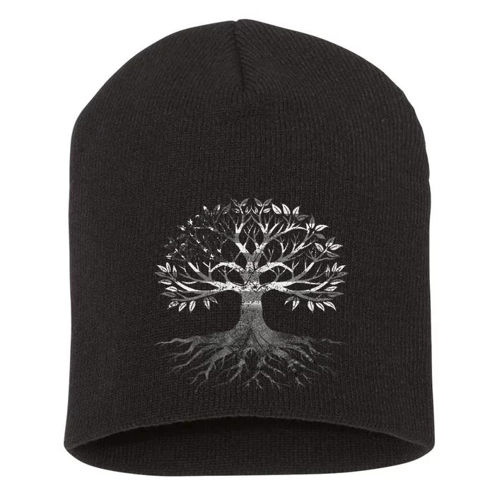 American Grown Moroccan Roots American Moroccan Tree Flags Short Acrylic Beanie