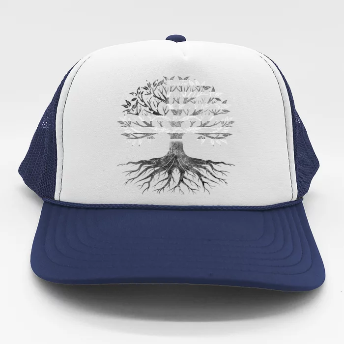 American Grown Moroccan Roots American Moroccan Tree Flags Trucker Hat