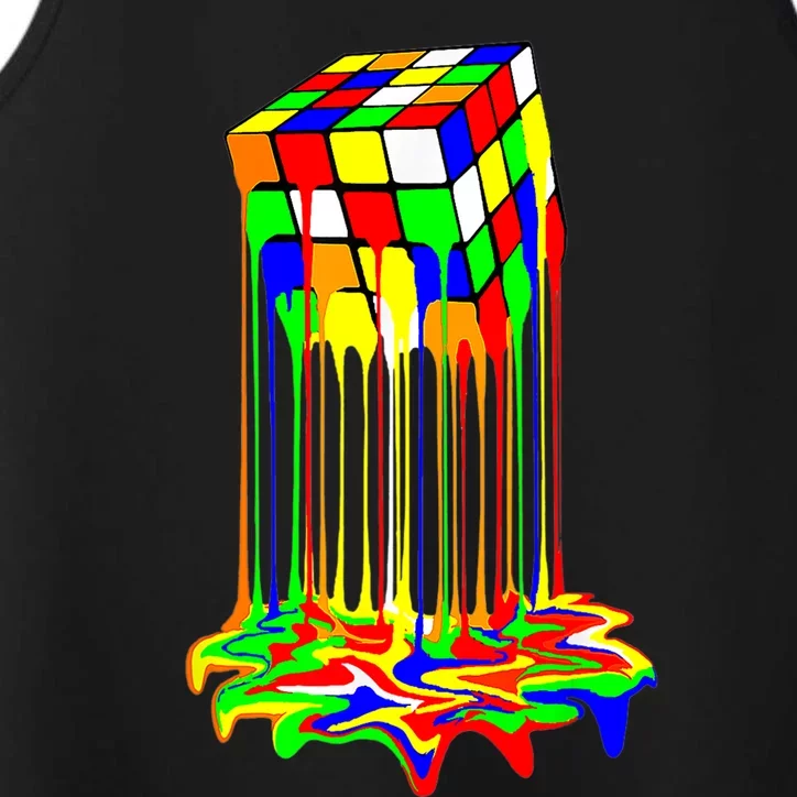 Awesome Graphic Melting Rubik Rubix Rubics Cube Performance Tank