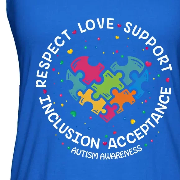 Autism Gift Mom Dad Respect Love Support Autism Awareness Gift Ladies Essential Flowy Tank