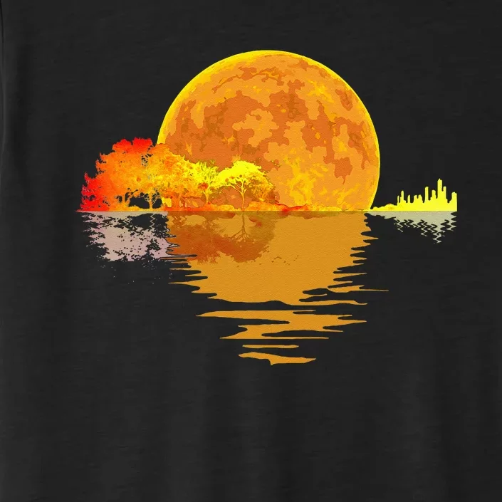 Acoustic Guitar Moon Lake Shadow Music Lover Gift Guitarist ChromaSoft Performance T-Shirt