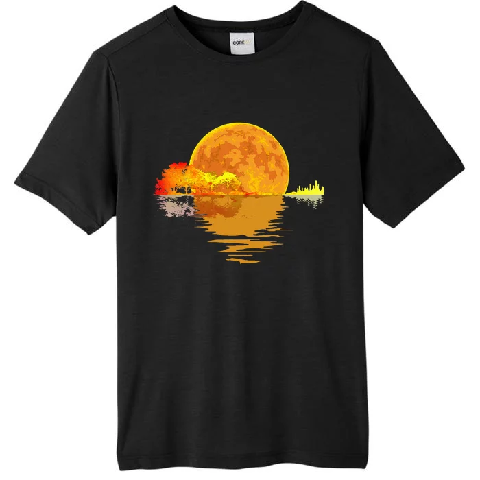 Acoustic Guitar Moon Lake Shadow Music Lover Gift Guitarist ChromaSoft Performance T-Shirt