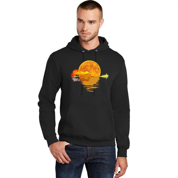 Acoustic Guitar Moon Lake Shadow Music Lover Gift Guitarist Tall Hoodie