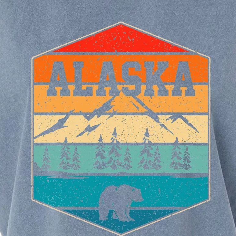 Alaskan Glacier Mountains Landscape Bear Animal Retro Alaska Garment-Dyed Women's Muscle Tee