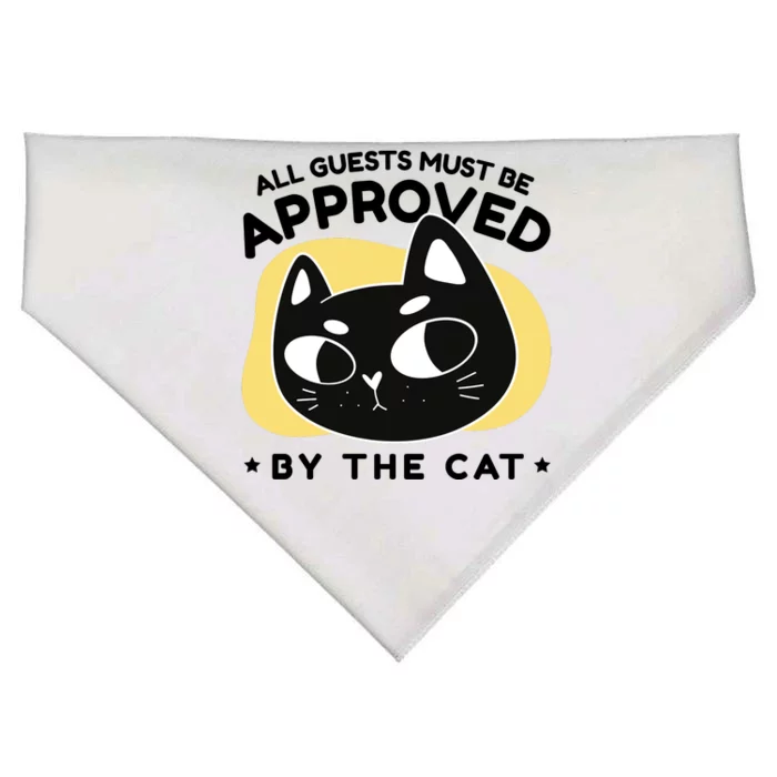 All Guests Must Be Approved By The Cat Funny USA-Made Doggie Bandana