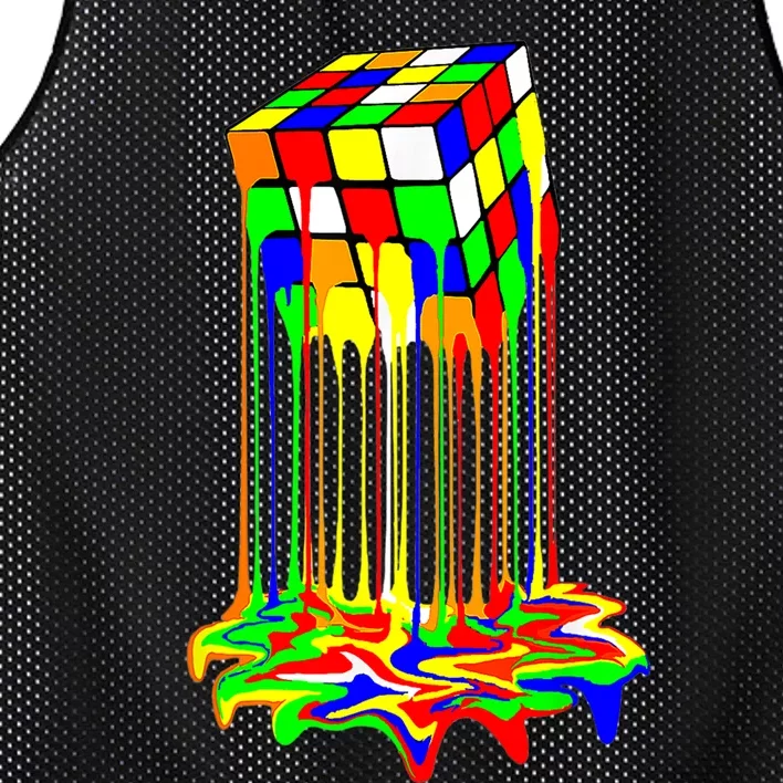 Awesome Graphic Melting Rubik Rubix Rubics Cube Mesh Reversible Basketball Jersey Tank