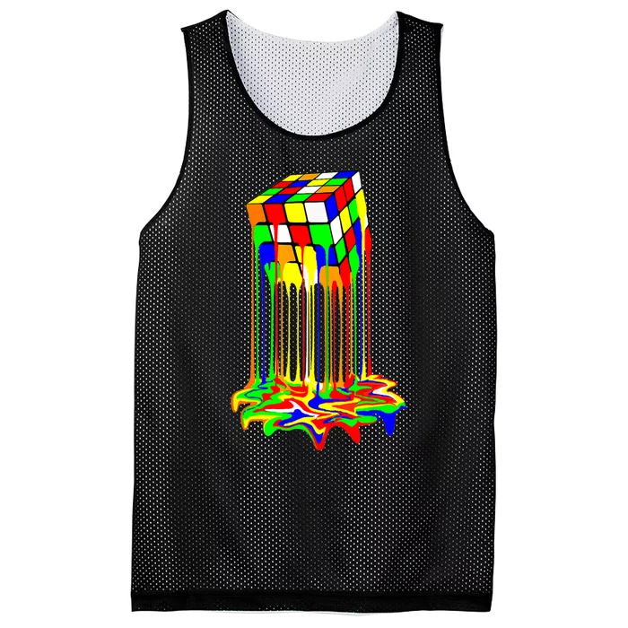 Awesome Graphic Melting Rubik Rubix Rubics Cube Mesh Reversible Basketball Jersey Tank