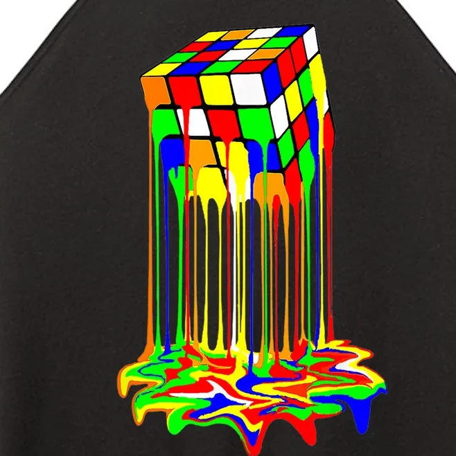 Awesome Graphic Melting Rubik Rubix Rubics Cube Women’s Perfect Tri Rocker Tank