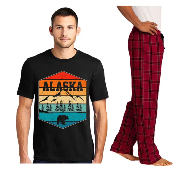 Alaskan Glacier Mountains Landscape Bear Animal Retro Alaska Pajama Set