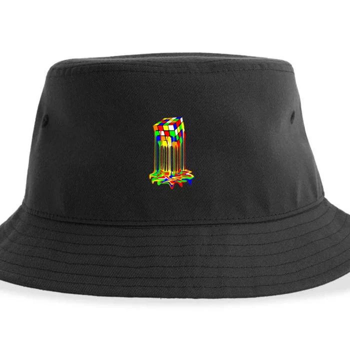 Awesome Graphic Melting Rubik Rubix Rubics Cube Sustainable Bucket Hat