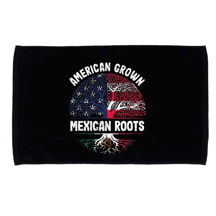 American Grown Mexican Roots USA Mexico Flag Heritage Pride Microfiber Hand Towel