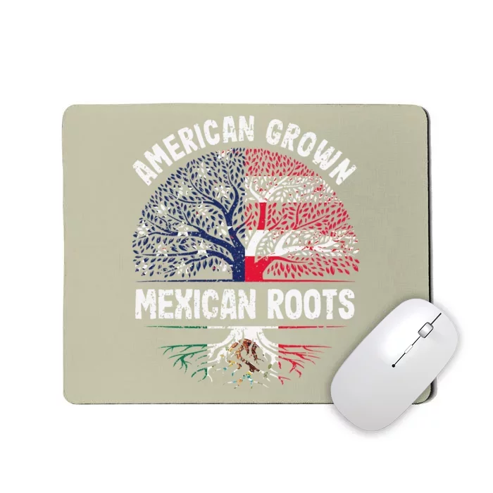 American Grown Mexican Roots USA Mexico Flag Heritage Pride Mousepad