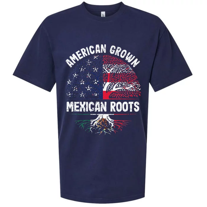 American Grown Mexican Roots USA Mexico Flag Heritage Pride Sueded Cloud Jersey T-Shirt