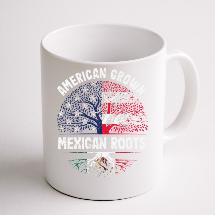 American Grown Mexican Roots USA Mexico Flag Heritage Pride Front & Back Coffee Mug