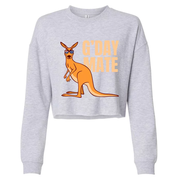 Australia G'day Mate Meaningful Gift Funny Kangaroo Australian Symbol Gift Cropped Pullover Crew